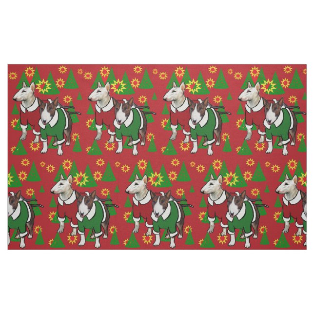 Bull Terrier Julväv Tyg (Fat Quarter)