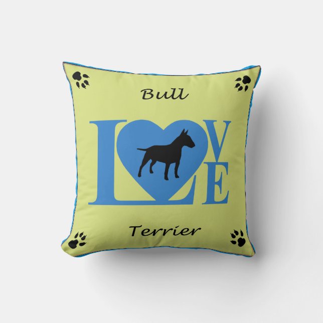Bull Terrier KÄRLEK Pillow Kudde (Framsida)