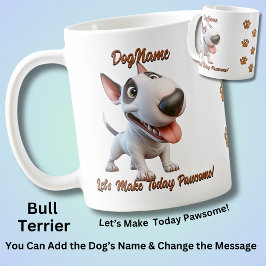 Bull Terrier - lägg till Hund's Namn, byt text Kaffemugg