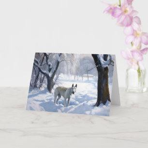 Bull Terrier Låt det snöa jul Kort