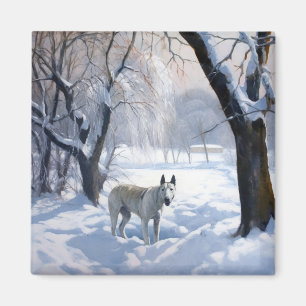 Bull Terrier Låt det snöa jul Magnet