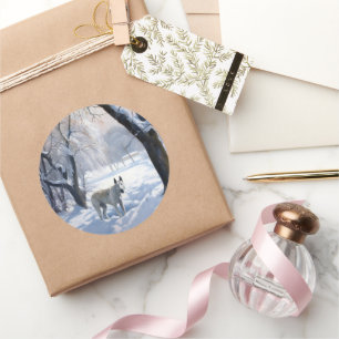 Bull Terrier Låt det snöa jul Runt Klistermärke