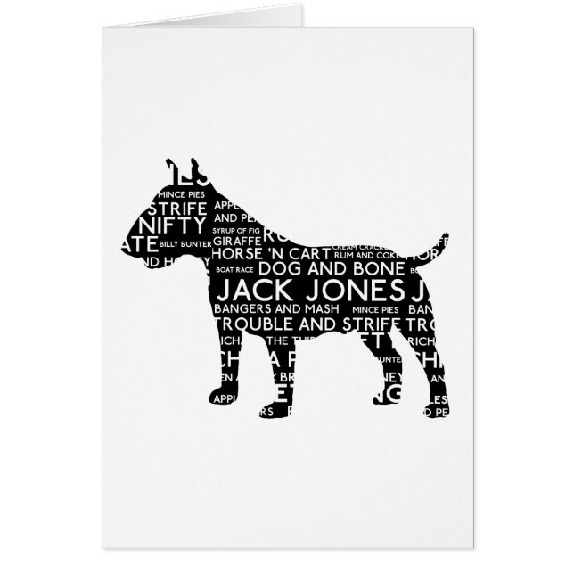 Bull Terrier London Slang Cockney Hälsningskort (Framsidan)