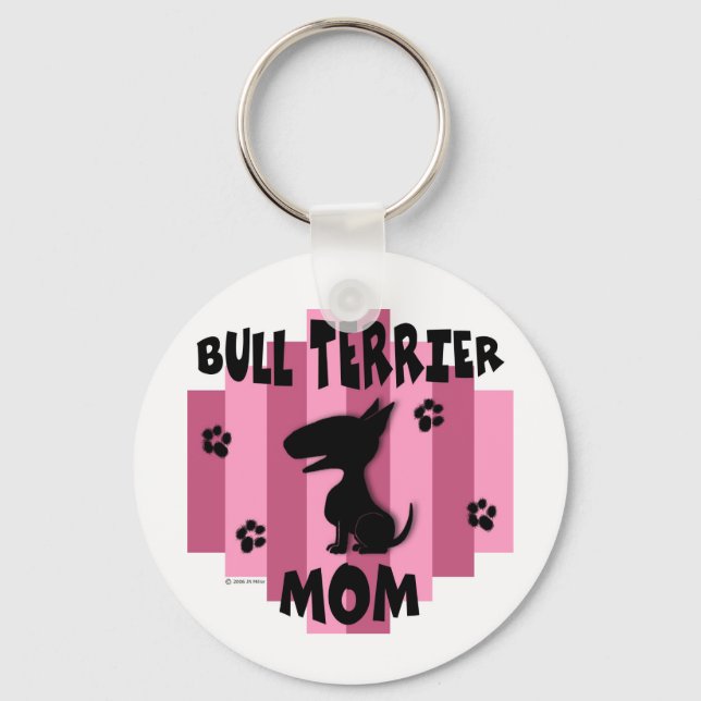 Bull Terrier Mamma Keychain Nyckelring (Framsida)