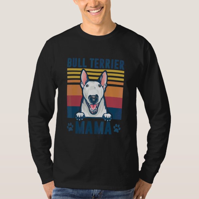 Bull Terrier Mamma Mor Retro Hund Mamma 1 T Shirt (Framsida)