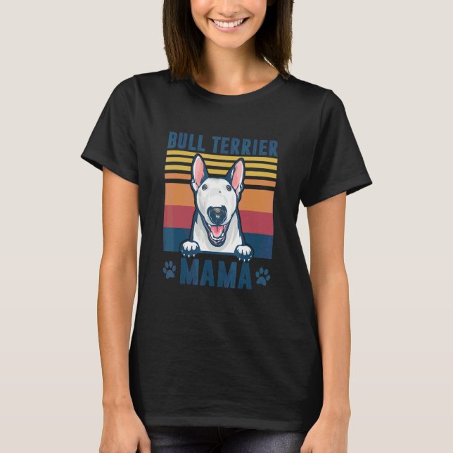 Bull Terrier Mamma Mor Retro Hund Mamma 1 T Shirt (Framsida)