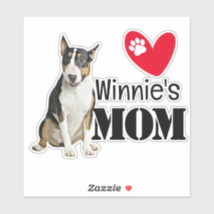 Bull Terrier Mamma Personlig Sticker Klistermärken