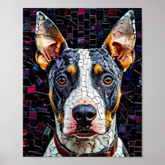 Bull Terrier Mosaic Art Poster