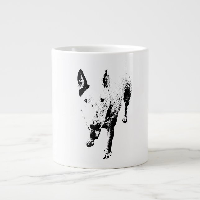 Bull Terrier Mug – Gritty Ink Style Jumbo Mugg (Framsidan)
