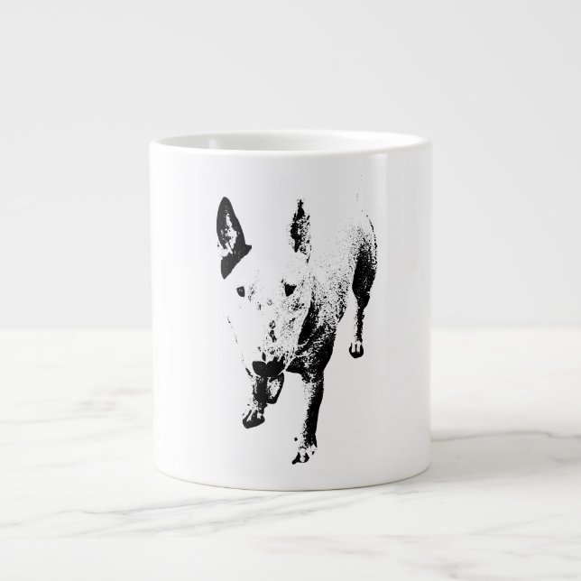 Bull Terrier-mugg – Gritty bläckstil Jumbo Mugg (Framsidan)
