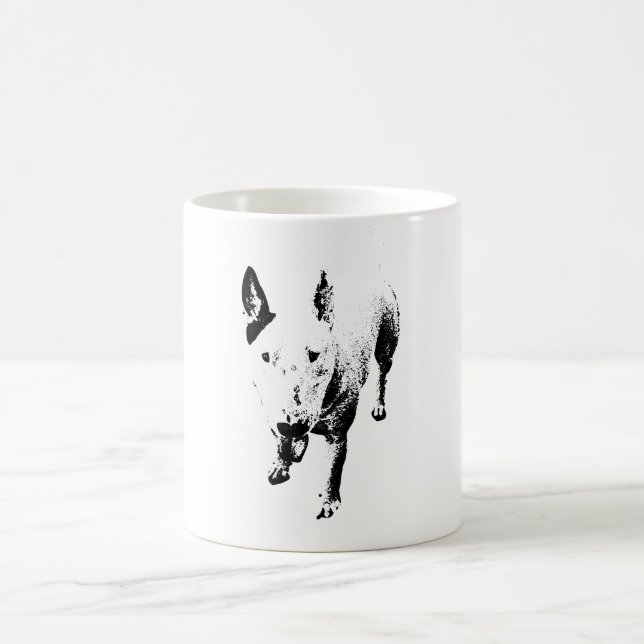 Bull Terrier-mugg – Gritty bläckstil Kaffemugg (Center)