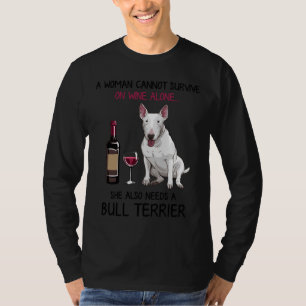 Bull Terrier och Vin Hund Passande T Shirt