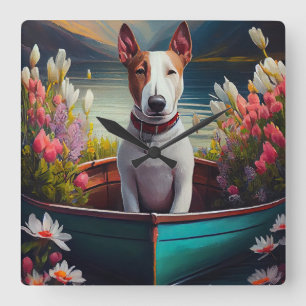 Bull Terrier on a Paddle: A Scenia Äventyr Fyrkantig Klocka