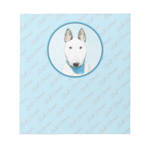 Bull Terrier Painting - Cute Original Hund Art Anteckningsblock