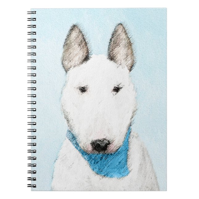 Bull Terrier Painting - Cute Original Hund Art Anteckningsbok Med Spiral (Framsidan)