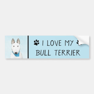 Bull Terrier Painting - Cute Original Hund Art Bildekal