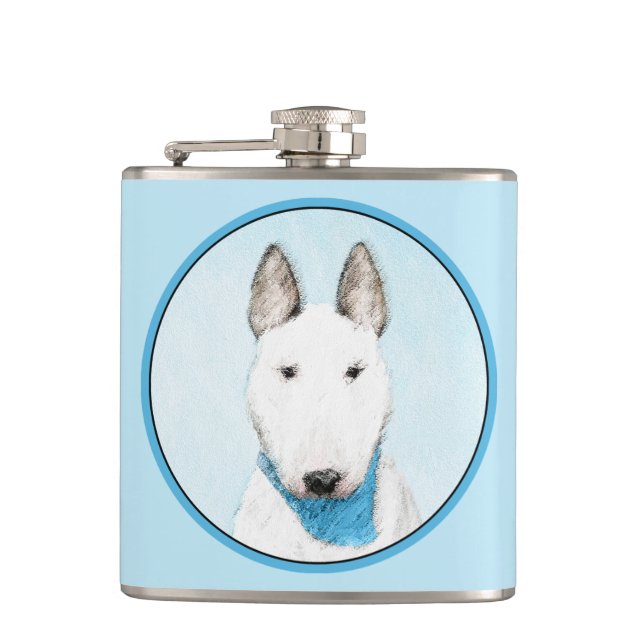 Bull Terrier Painting - Cute Original Hund Art Fickplunta (Framsidan)