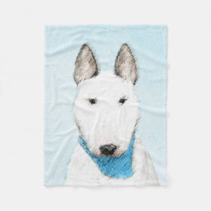 Bull Terrier Painting - Cute Original Hund Art Fleecefilt
