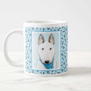 Bull Terrier Painting - Cute Original Hund Art Jumbo Mugg