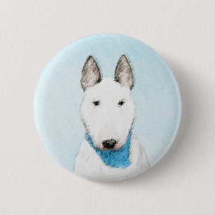Bull Terrier Painting - Cute Original Hund Art Knapp