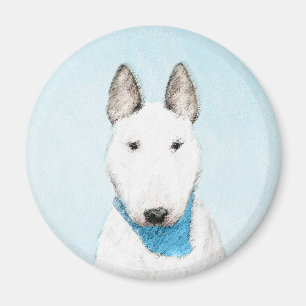 Bull Terrier Painting - Cute Original Hund Art Magnet