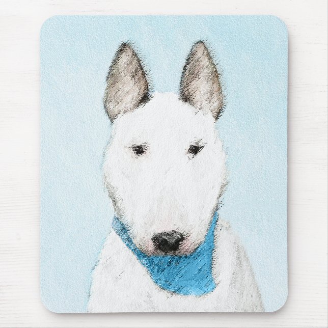 Bull Terrier Painting - Cute Original Hund Art Musmatta (Framsidan)