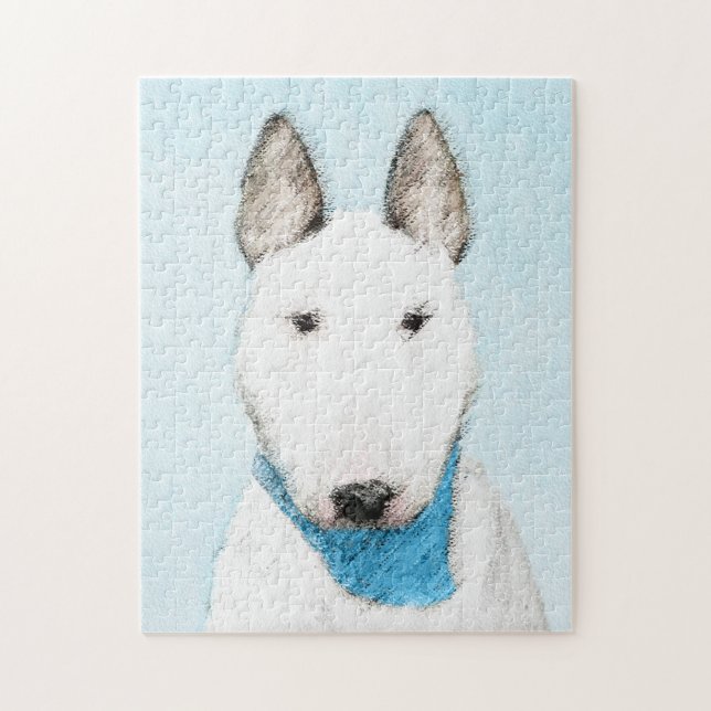 Bull Terrier Painting - Cute Original Hund Art Pussel (Vertikal)