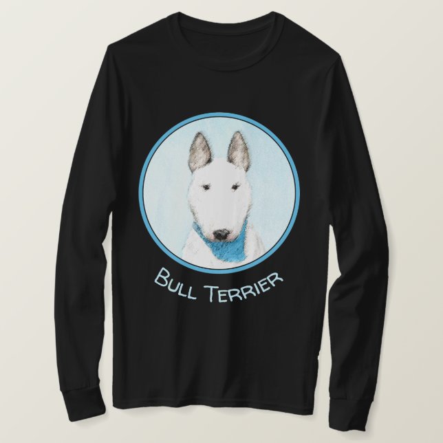Bull Terrier Painting - Cute Original Hund Art T Shirt (Design framsida)