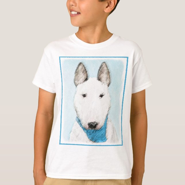 Bull Terrier Painting - Cute Original Hund Art T Shirt (Framsida)