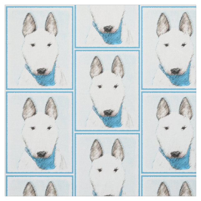 Bull Terrier Painting - Cute Original Hund Art Tyg (Provkarta)