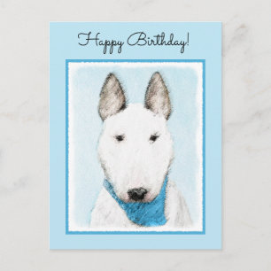 Bull Terrier Painting - Cute Original Hund Art Vykort