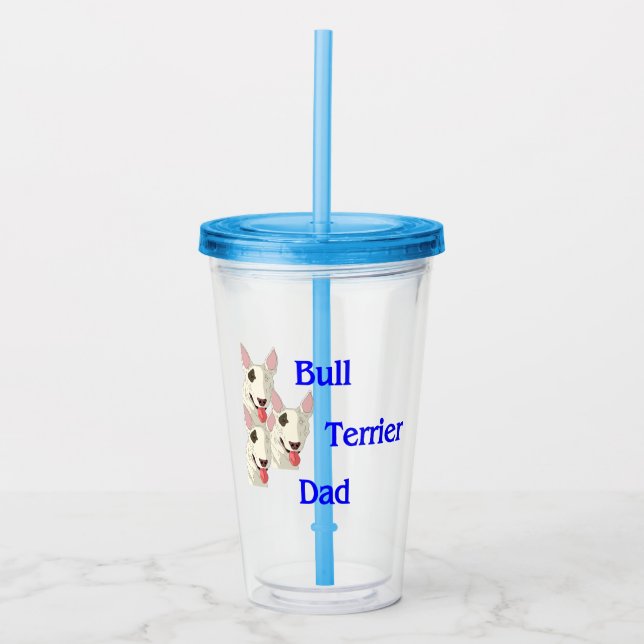 Bull Terrier Pappa Acrylic Tumbler Take Away Mugg (Framsida)