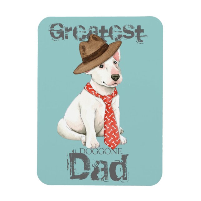 Bull Terrier Pappa Magnet (Vertikal)