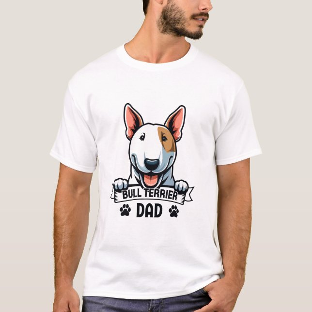 Bull Terrier Pappa T Shirt (Framsida)