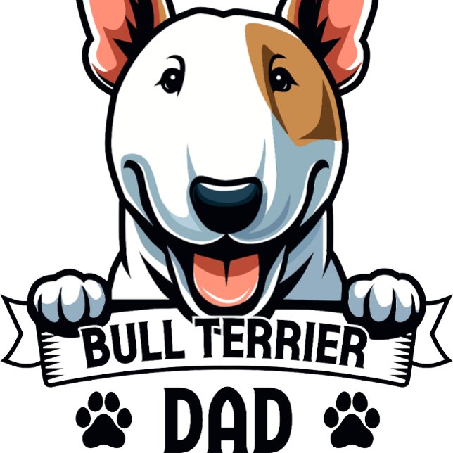 Bull Terrier Pappa T Shirt (Great way to show of your love for your little buddy)