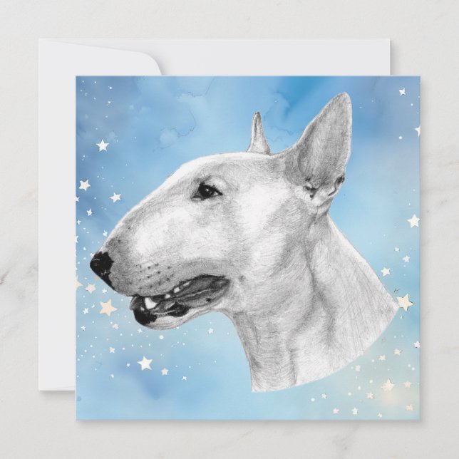Bull Terrier pencil teckning (Framsida)