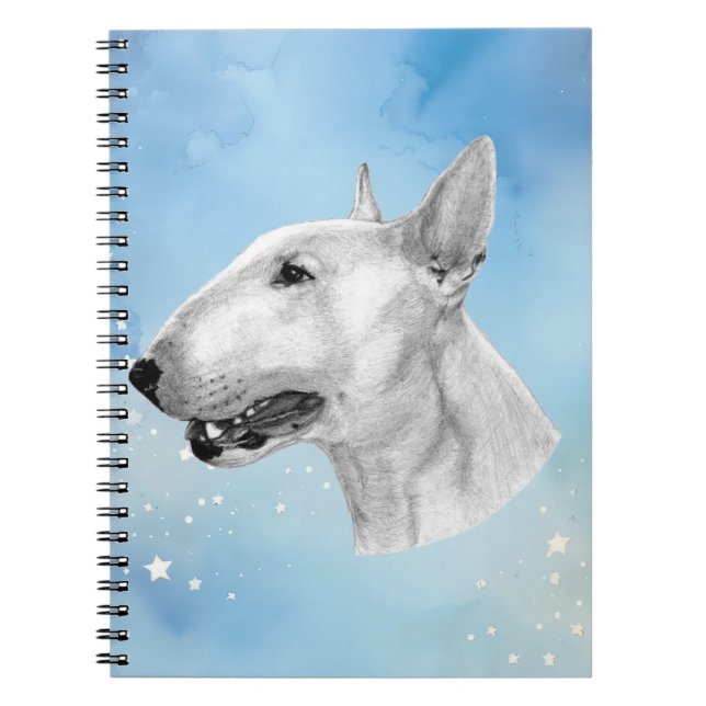 Bull Terrier pencil teckning Anteckningsbok (Framsidan)