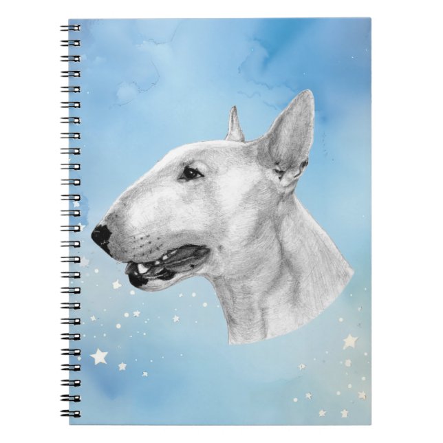 Bull Terrier pencil teckning Anteckningsbok (Framsidan)