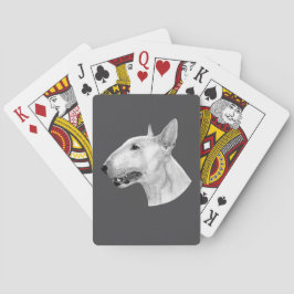 Bull Terrier pencil teckning Casinokort