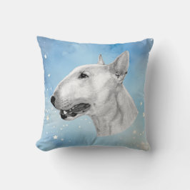 Bull Terrier pencil teckning Dekorativ kudde