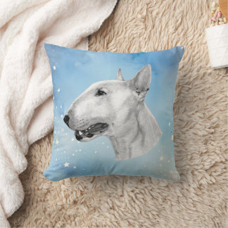 Bull Terrier pencil teckning Kudde