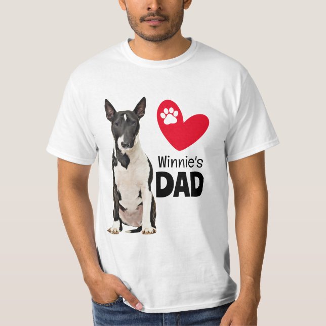 Bull Terrier Personlig Pappa T Shirt (Framsida)
