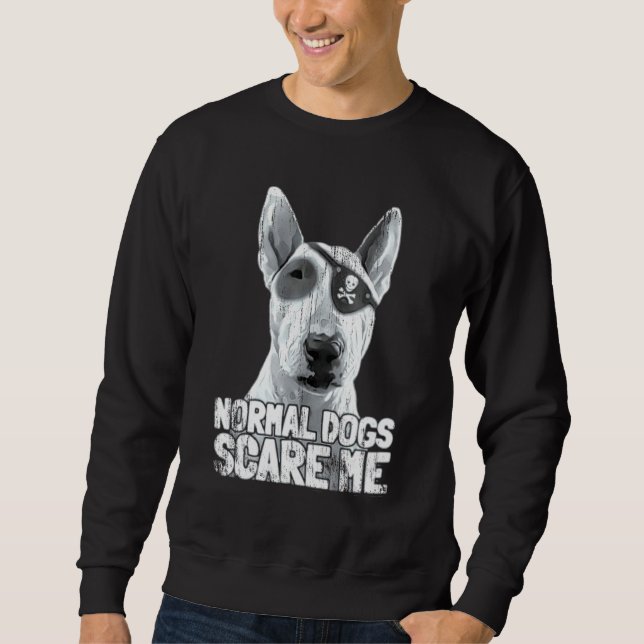 Bull Terrier Pirat Lång Ärmad Tröja (Framsida)