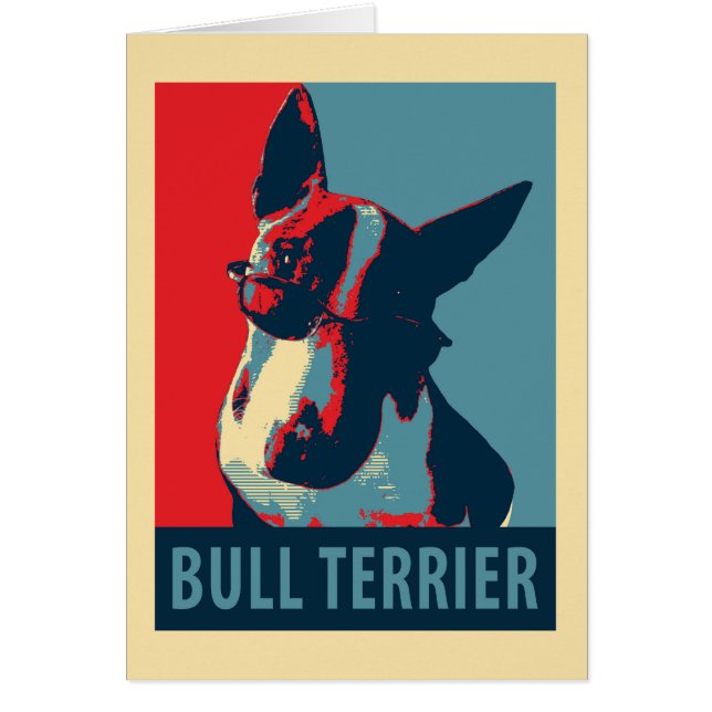 Bull Terrier Policy Parody Hälsningskort (Framsidan)