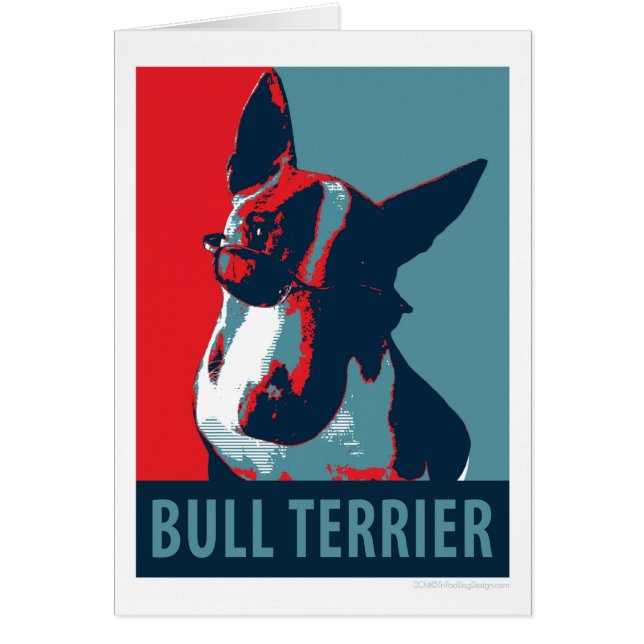 Bull Terrier Policy Parody Hälsningskort (Framsidan)