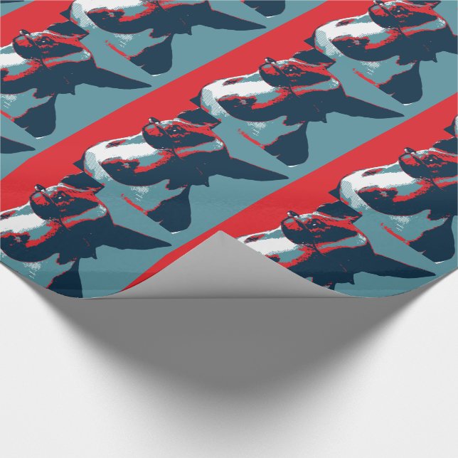 Bull Terrier Policy Parody Presentpapper (Hörn)