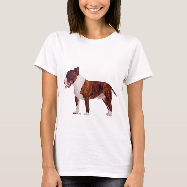 Bull Terrier Porträtt T-Shirt (Framsida)