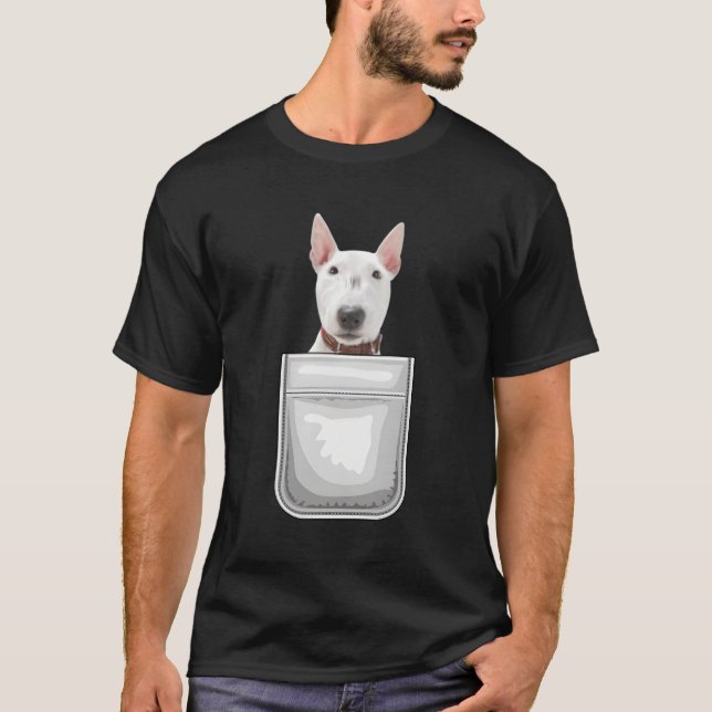 Bull Terrier Puppy-Hund i fickan T Shirt (Framsida)