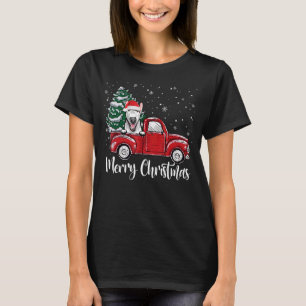 Bull Terrier Red Lastbil Julgran Julafton Hund T Shirt