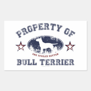Bull Terrier Rektangulärt Klistermärke